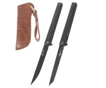 Real M390 Powder Steel Pen Carbon Fiber Handle Folding Knife UD408794